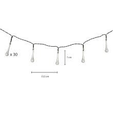 Ikonka Art.KX4967 Solar icicle garden lights 6.5m 30LED warm white