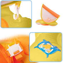 Ikonka Art.KX4957 Inflatable ring wheel for children with canopy L 6-18 months yellow