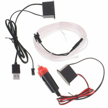 Ikonka Art.KX4956_2 LED aplinkos apšvietimas automobiliui / automobilio USB / 12 V juosta 3 m balta