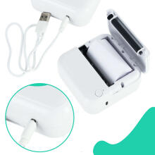 Ikonka Art.KX4218 Mini thermal label photo printer + USB cable square blue