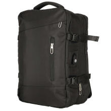 Ikonka Art.KX4109 Laptop travel backpack expandable 26-36L USB cable capacious waterproof black