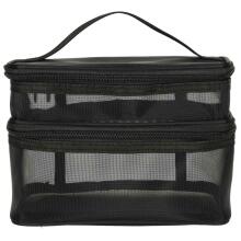 Ikonka Art.KX4106 Cosmetic travel organiser folding pile for storing cosmetics accessories black