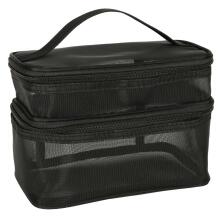 Ikonka Art.KX4106 Cosmetic travel organiser folding pile for storing cosmetics accessories black