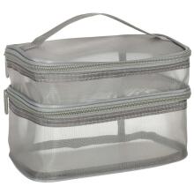 Ikonka Art.KX4106_1 Cosmetic travel organiser folding pile for storing cosmetics accessories grey