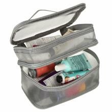 Ikonka Art.KX4106_1 Cosmetic travel organiser folding pile for storing cosmetics accessories grey