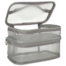 Ikonka Art.KX4106_1 Cosmetic travel organiser folding pile for storing cosmetics accessories grey