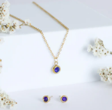 La bebe™ Jewelry Set Blue Nerūsējišā tērauda komplekts auskari un kaklarota