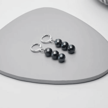 La bebe™ Jewelry Natural Stone Earrings Nerūsējoša tērauda auskari ar 3 kristaliem