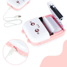 Ikonka Art.KX4217 Mini thermal label photo printer + USB cable square blue