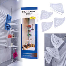 Ikonka Art.KX4322 Bathroom corner shelf in the shower telescopic 4 shelves hangers