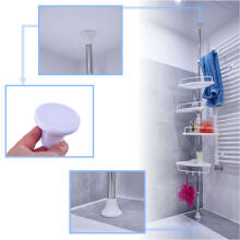 Ikonka Art.KX4322 Bathroom corner shelf in the shower telescopic 4 shelves hangers