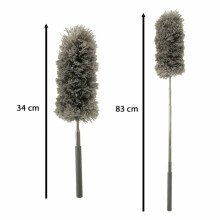 Ikonka Art.KX4319 Telescopic broom dusting brush grey