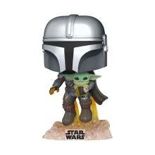 FUNKO POP! Vinyl: Фигурка Star Wars: The Mandalorian Flying w/Jet