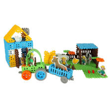 Ikonka Art.KX4382 Construction blocks mini waffle farmer blister 185 pieces
