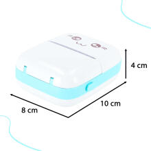 Ikonka Art.KX4217_1 Mini thermal label photo printer + USB cable cat blue