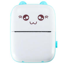 Ikonka Art.KX4217_1 Mini thermal label photo printer + USB cable cat blue