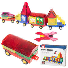 Ikonka Art.KX5106 Magnētiskie bloki 3D puzzle flīzes auto 72el.