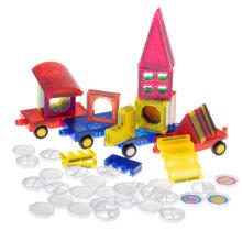 Ikonka Art.KX5106 Magnētiskie bloki 3D puzzle flīzes auto 72el.