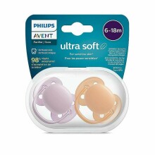 Philips Avent  Ultra Soft  Art.SCF091/33 Neutral пустышка силиконовая  BPA-Free,6-18 мес. (2 шт.)