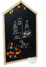Ikonka Art.KX3731 Tablica kredowa magnetyczna wisząca domek+ literki kreda gąbka