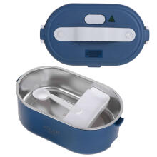 Ikonka Art.KX4125 Adler AD 4505 blue Food container heated lunch box set container separator spoon 0.8L 55W