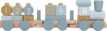 Little Dutch Wooden Train Art.8036 Blue   Koka vilciens ar noņemamām figūrām - klučiem