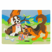 Ikonka Art.KX4162 ALEXANDER Smilšu smilšu gleznojums - Kaķi suņi 6+