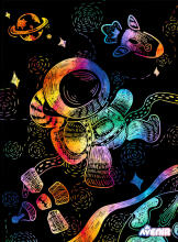 AVENIR Scratch set with stencil: Space
