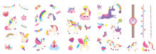 AVENIR Nail Stickers and Tattoos Unicorns