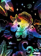 AVENIR Scratch set with stencil: Dinos