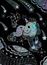 AVENIR Scratch set with stencil: Unicorns