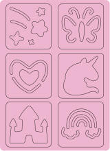 AVENIR Scratch set with stencil: Unicorns