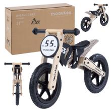 Moovkee Balance Bike Alex Air Art.159827 Black  Детский велосипед/бегунок с деревянной рамой
