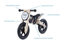 Moovkee Balance Bike Alex Air Art.159827 Black  Детский велосипед/бегунок с деревянной рамой