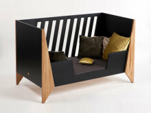 Nordi Kidson Baby Bed Oak Art.NF02001-2 Black  детская деревянная кроватка из экологически натурального дуба  144x90x78см