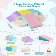 Lischwert Children's Foam Building Blocks Art.159972 Macarons