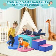 Lischwert Children's Foam Building Blocks Art.159984 Pink/Blue Spēles daudzfunkcionāls /modulārais centrs