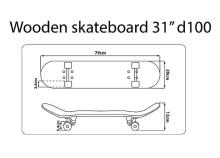 BIG WOODEN SKATEBOARD D100 GROGU