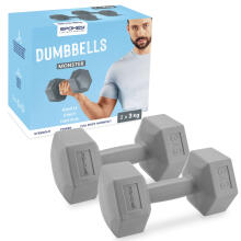 Set of hexagonal dumbbells 2x3 kg Spokey MONSTER