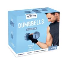 Set of hexagonal dumbbells 2x2 kg Spokey MONSTER