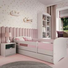 Babydreams white bed without a pattern, without a drawer, mattress 160/80