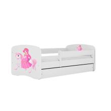 Bed babydreams white princess on horse without drawer with mattress 160/80