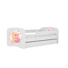 Bed babydreams white teddybear butterflies with drawer with non-flammable mattress 160/80