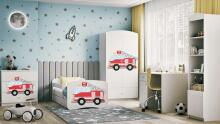 Bed babydreams white fire brigade with drawer with non-flammable mattress 180/80