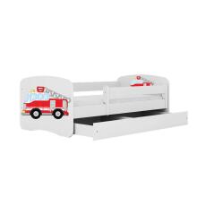 Bed babydreams white fire brigade with drawer with non-flammable mattress 180/80