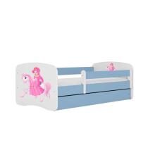 Bed babydreams blue princess on horse with drawer without mattress 180/80