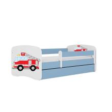 Bed babydreams blue fire brigade with drawer with non-flammable mattress 180/80