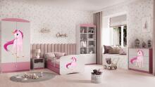 Bed babydreams pink unicorn with drawer with non-flammable mattress 140/70