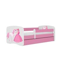 Bed babydreams pink princess horse with drawer with non-flammable mattress 160/80