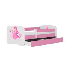 Bed babydreams pink princess on horse with drawer without mattress 140/70